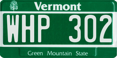 VT license plate WHP302