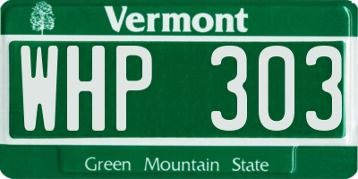 VT license plate WHP303