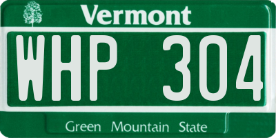 VT license plate WHP304