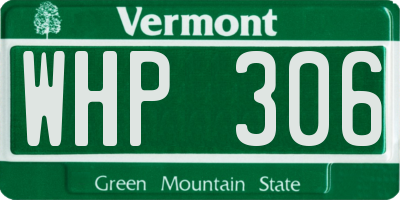 VT license plate WHP306