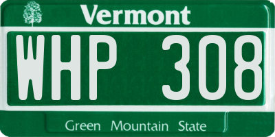 VT license plate WHP308