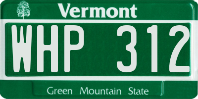 VT license plate WHP312