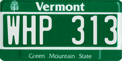 VT license plate WHP313