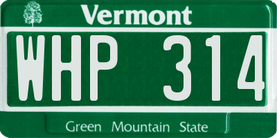 VT license plate WHP314