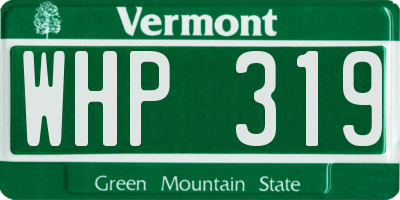 VT license plate WHP319