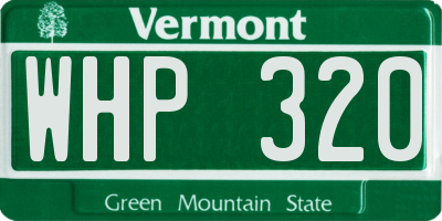 VT license plate WHP320