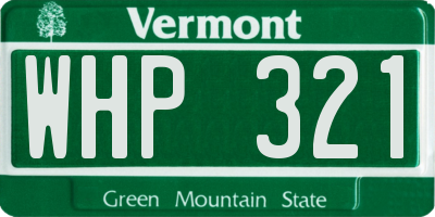VT license plate WHP321
