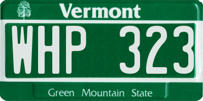 VT license plate WHP323