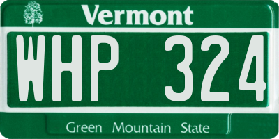 VT license plate WHP324