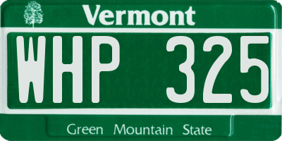 VT license plate WHP325
