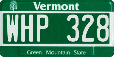 VT license plate WHP328