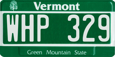 VT license plate WHP329