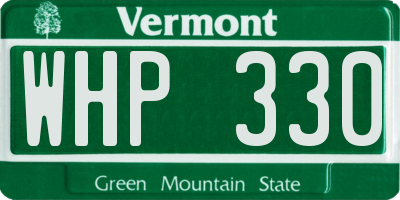 VT license plate WHP330
