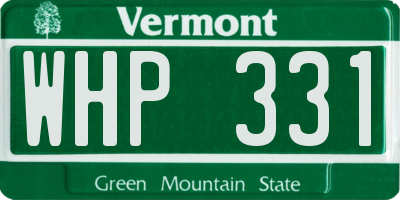 VT license plate WHP331