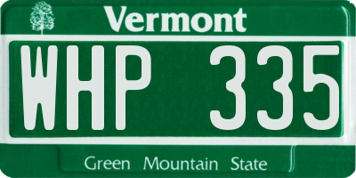 VT license plate WHP335