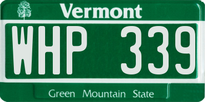 VT license plate WHP339