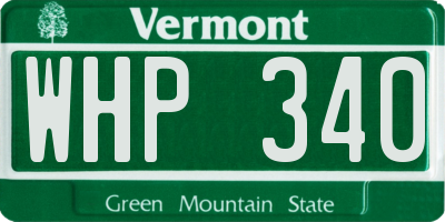 VT license plate WHP340