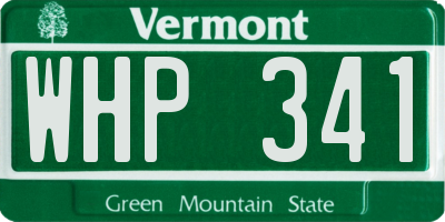 VT license plate WHP341