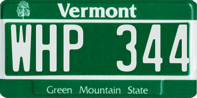VT license plate WHP344