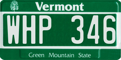 VT license plate WHP346