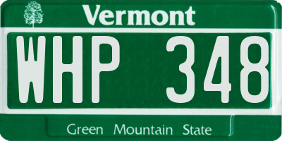 VT license plate WHP348