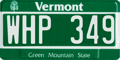 VT license plate WHP349