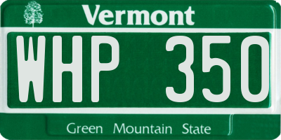 VT license plate WHP350