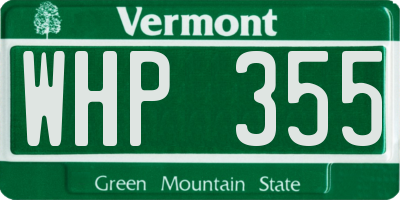 VT license plate WHP355