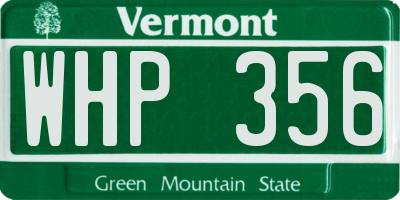 VT license plate WHP356