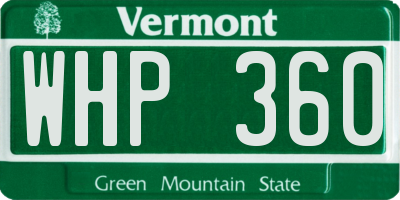 VT license plate WHP360