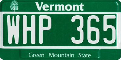 VT license plate WHP365