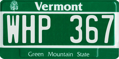 VT license plate WHP367