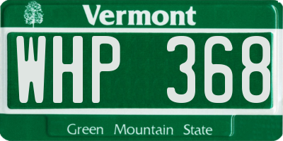 VT license plate WHP368
