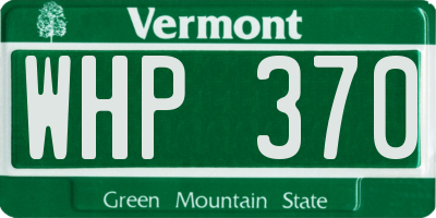 VT license plate WHP370