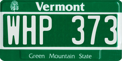 VT license plate WHP373