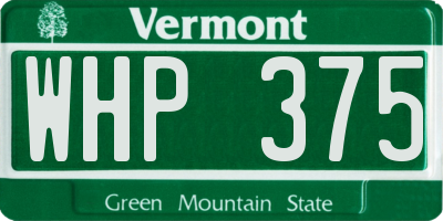 VT license plate WHP375
