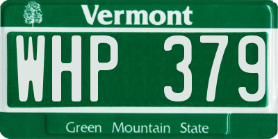 VT license plate WHP379
