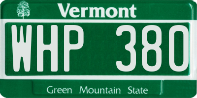 VT license plate WHP380