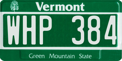 VT license plate WHP384