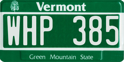 VT license plate WHP385