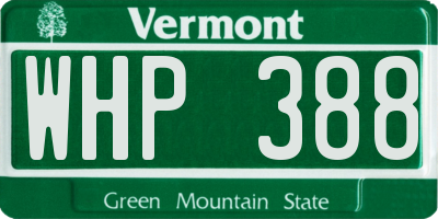 VT license plate WHP388