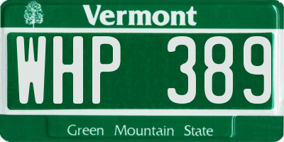 VT license plate WHP389