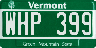 VT license plate WHP399