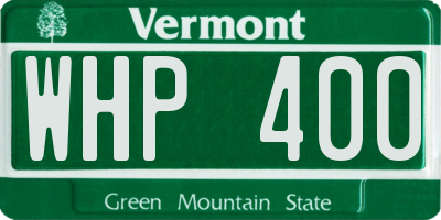 VT license plate WHP400
