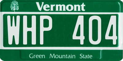VT license plate WHP404