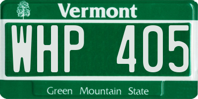 VT license plate WHP405