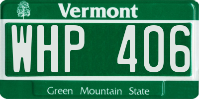VT license plate WHP406