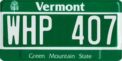 VT license plate WHP407
