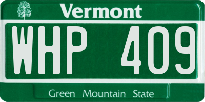 VT license plate WHP409