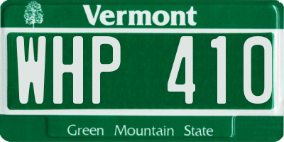 VT license plate WHP410